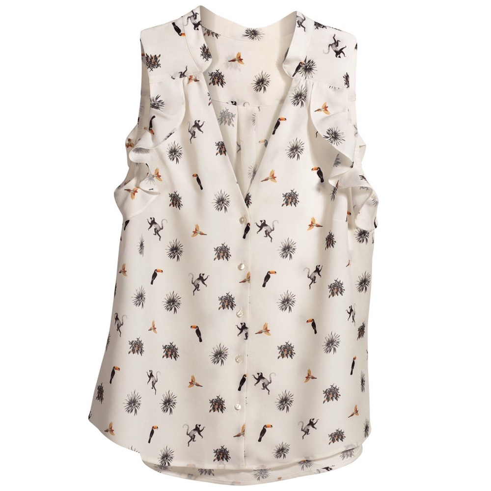 H&M | Conscious Collection Tucan Monkey Print Top